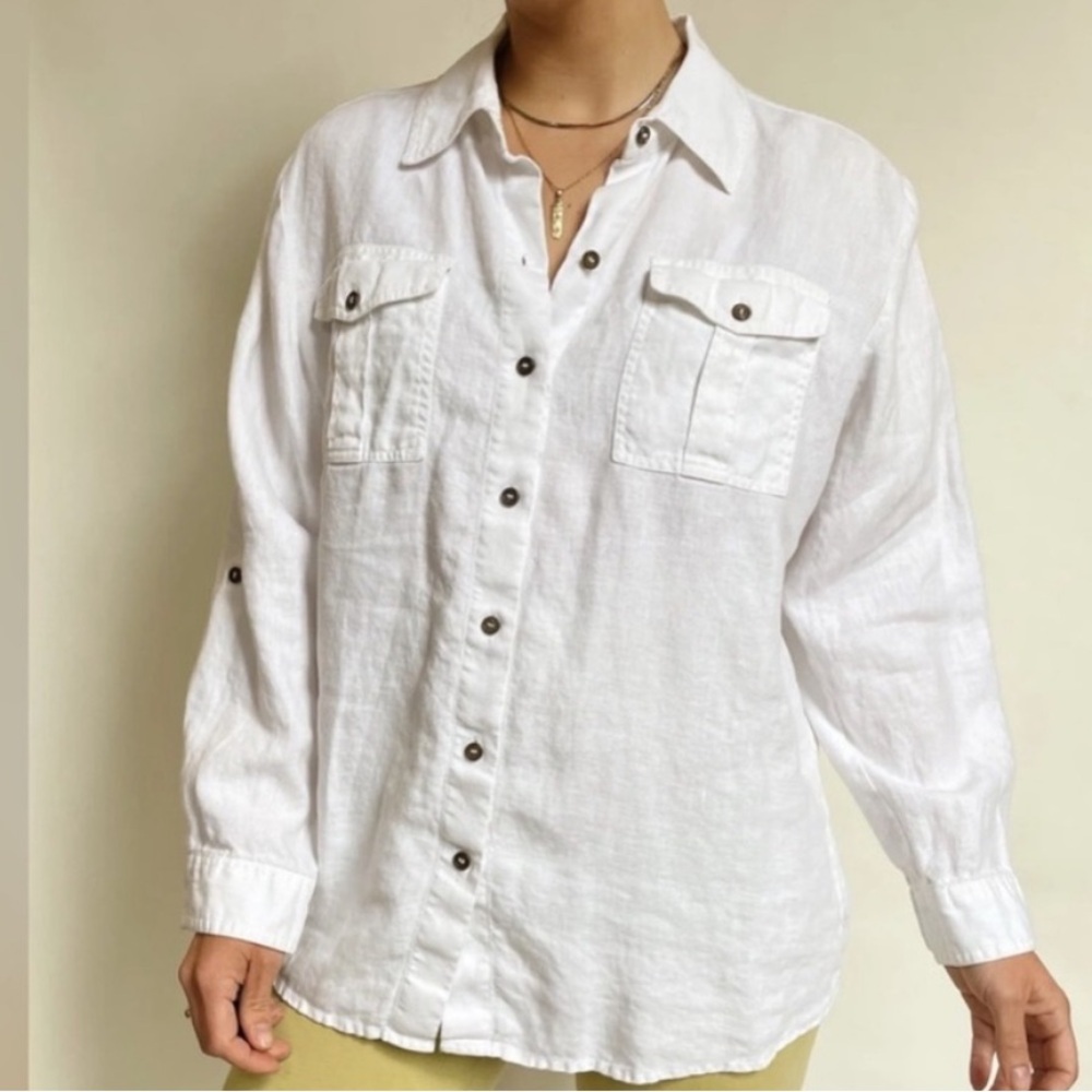 Topshop White Boxy Button Down Shirt with Notched Collar - Picture 13 of 13